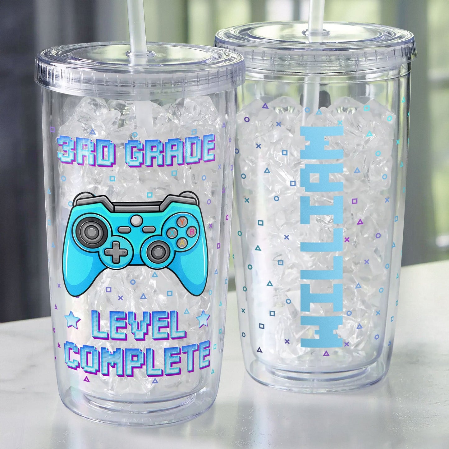Level Complete - Personalized Acrylic Tumbler With Straw