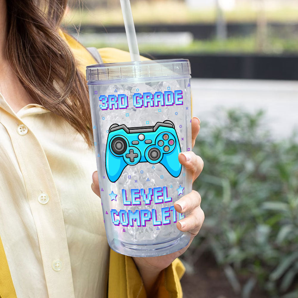 Level Complete - Personalized Acrylic Tumbler With Straw