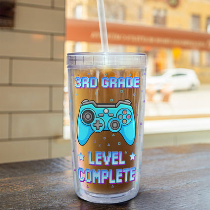 Level Complete - Personalized Acrylic Tumbler With Straw
