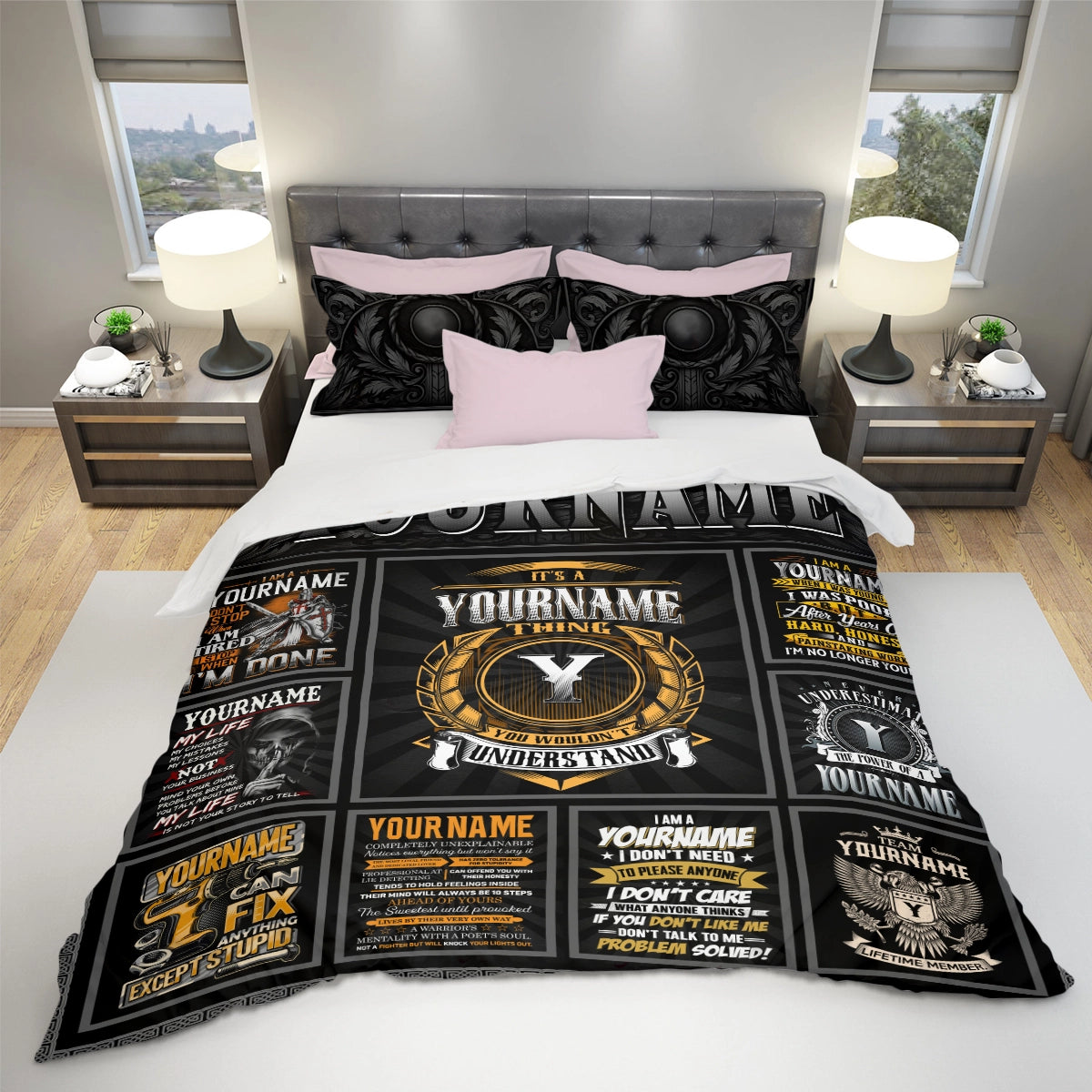 BS2 Bedding Set Personalized Name