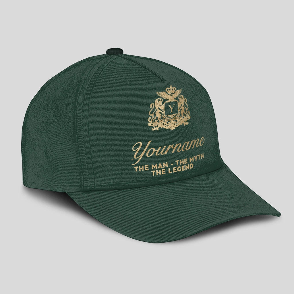 The man - The myth - The legend Sage Green Cap C48PF - Personalized Name Hat