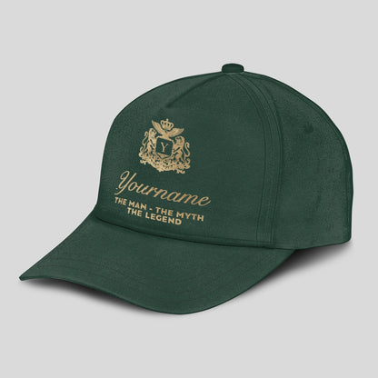 The man - The myth - The legend Sage Green Cap C48PF - Personalized Name Hat