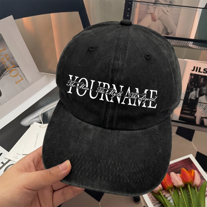 The Man - The Myth - The Legend Denim Cap C24PF - Personalized Name Cap