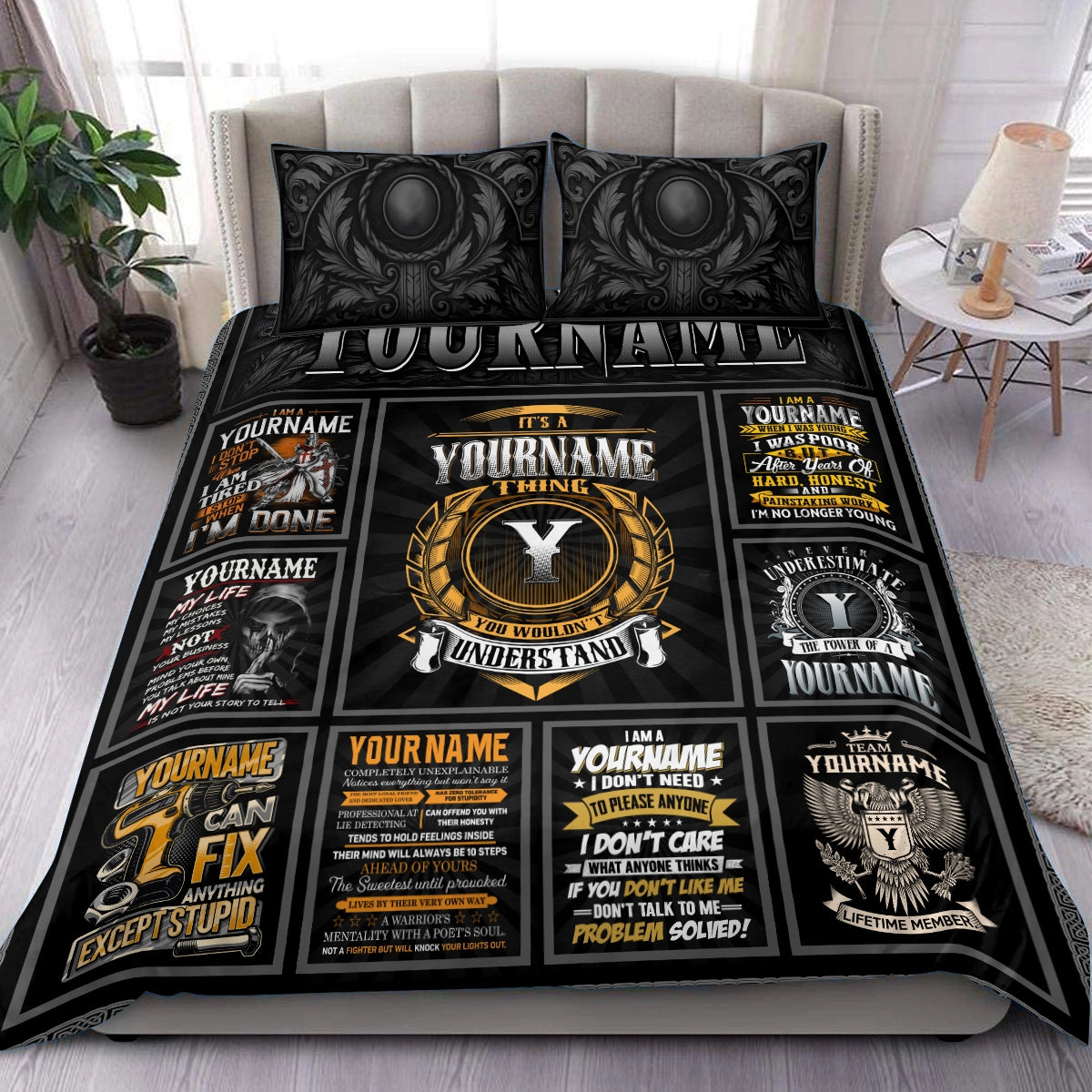BS2 Bedding Set Personalized Name