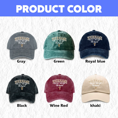 The Man - The Myth - The Legend Denim Cap C21PF - Personalized Name Cap