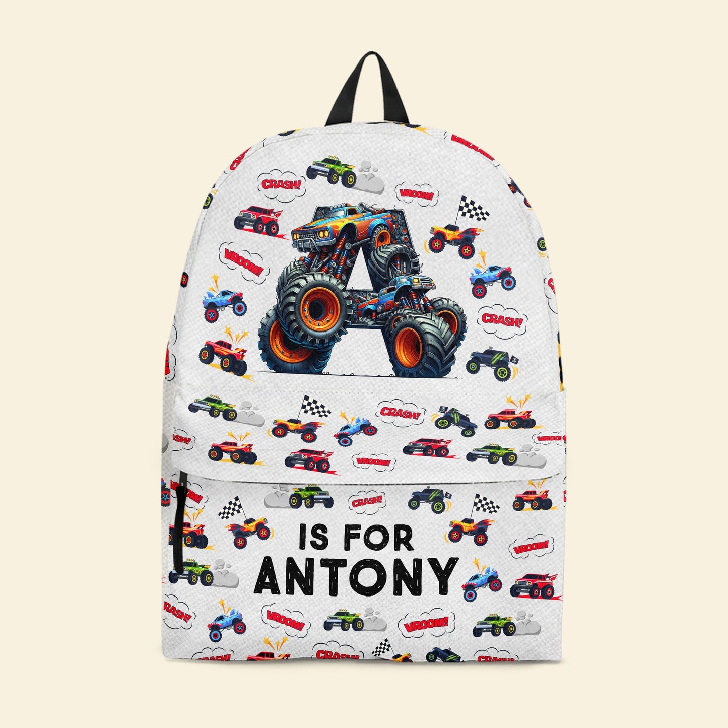 Monster Truck, Unicorn, Astronaut Alphabet Gift For Kids - Personalized Kid Backpack
