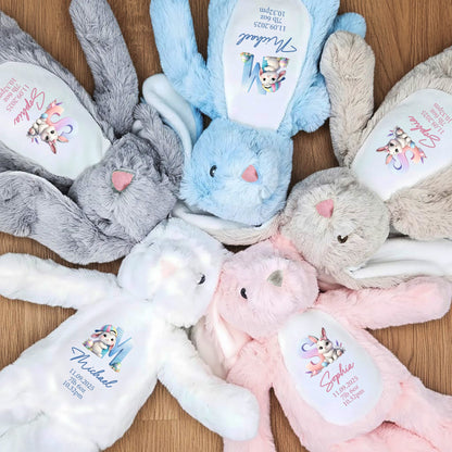New Baby Baby Shower Gift - Personalized Bunny Plush