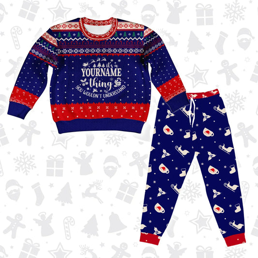 Custom Chrismas Pajamas Set Cozy Sweater & Pants Sleepwear