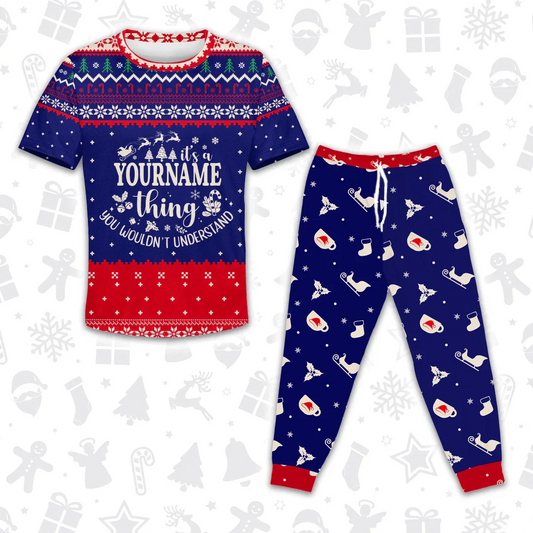 Custom Christmas Pajamas Set Tshirt & Pants