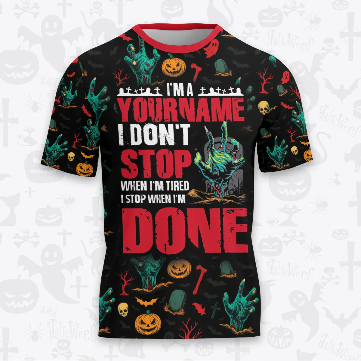 Custom Halloween Pajamas Set Tshirt & Pants Horror Skull Pumpkin HL3