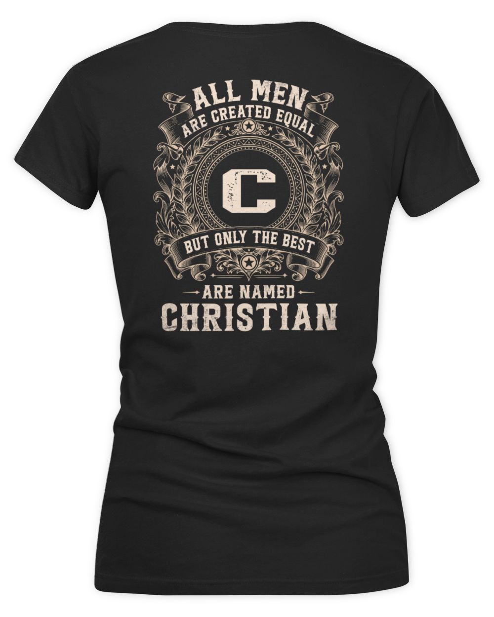 All Men Are Created Equal Cool Logo Shirt CHRISTIAN M1-60 / Women's V-Neck T-Shirt / black