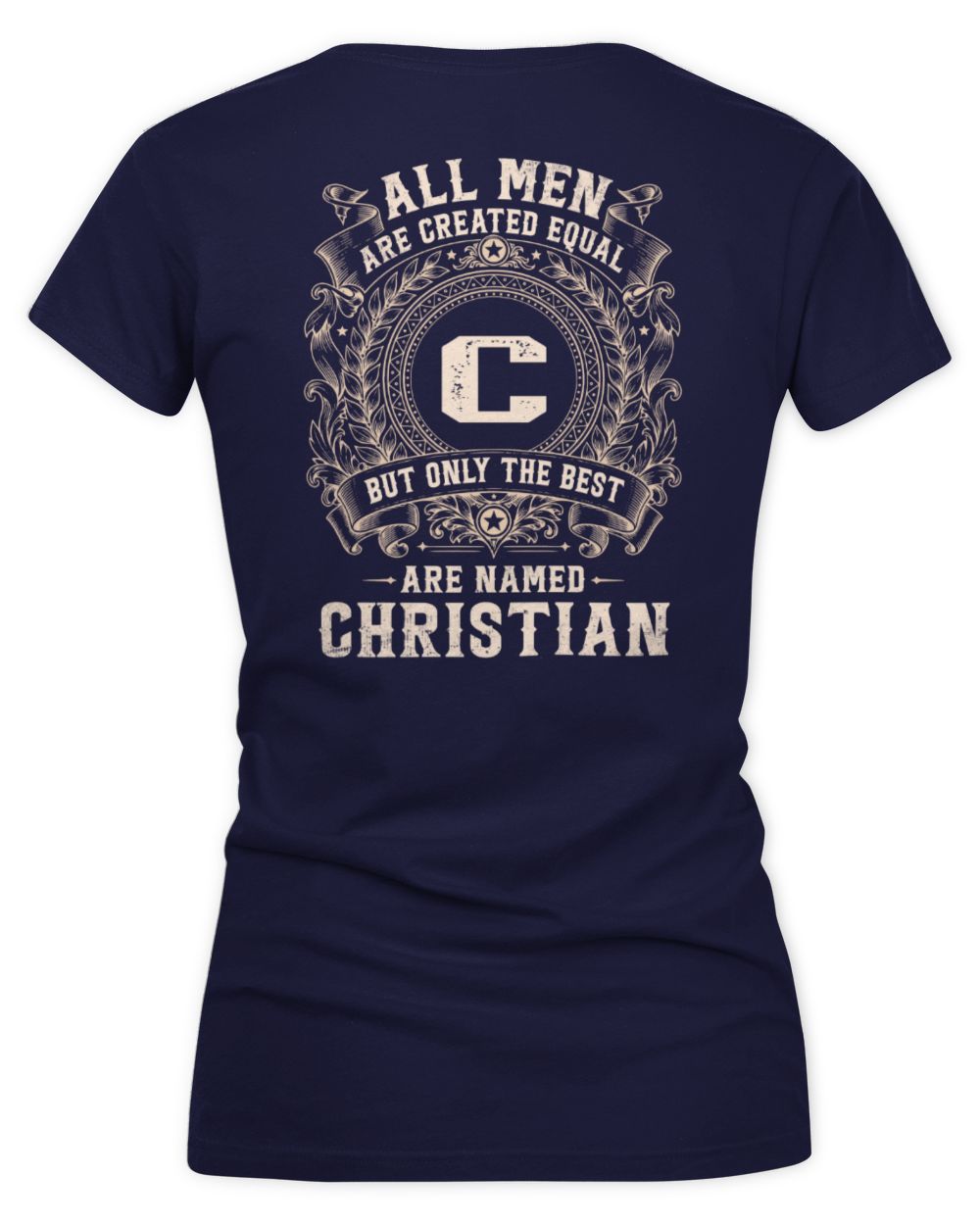 All Men Are Created Equal Cool Logo Shirt CHRISTIAN M1-60 / Women's V-Neck T-Shirt / navy
