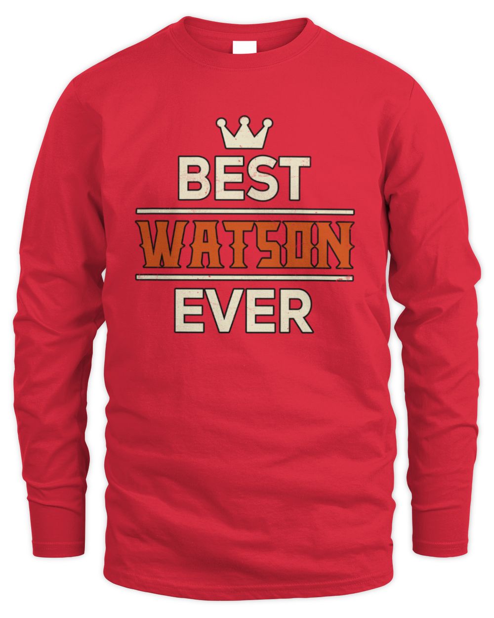 Best Your Name With Crown Shirt WATSON M1-59 / Men's Long Sleeved T-Shirt / red