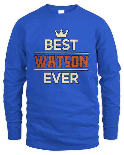 Best Your Name With Crown Shirt WATSON M1-59 / Men's Long Sleeved T-Shirt / royal