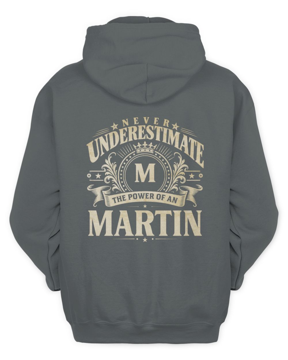 Never Underestimate Your Name Luxury Logo Shirt MARTIN M1-63 / Unisex Hoodie / charcoal