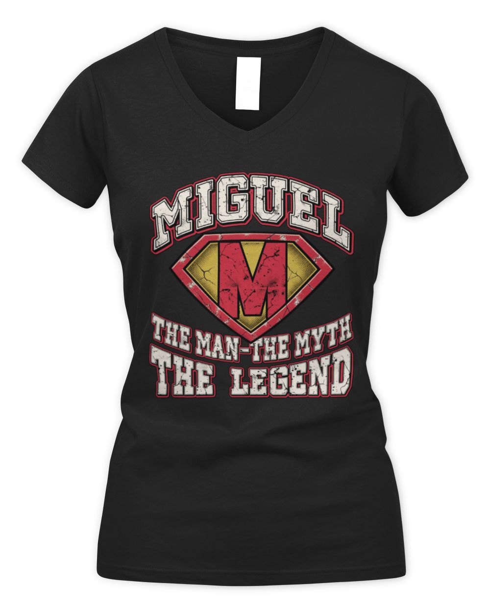 The Man The Myth The Legend Superman Graphic T-Shirt MIGUEL M1-74 / Women's V-Neck T-Shirt / black
