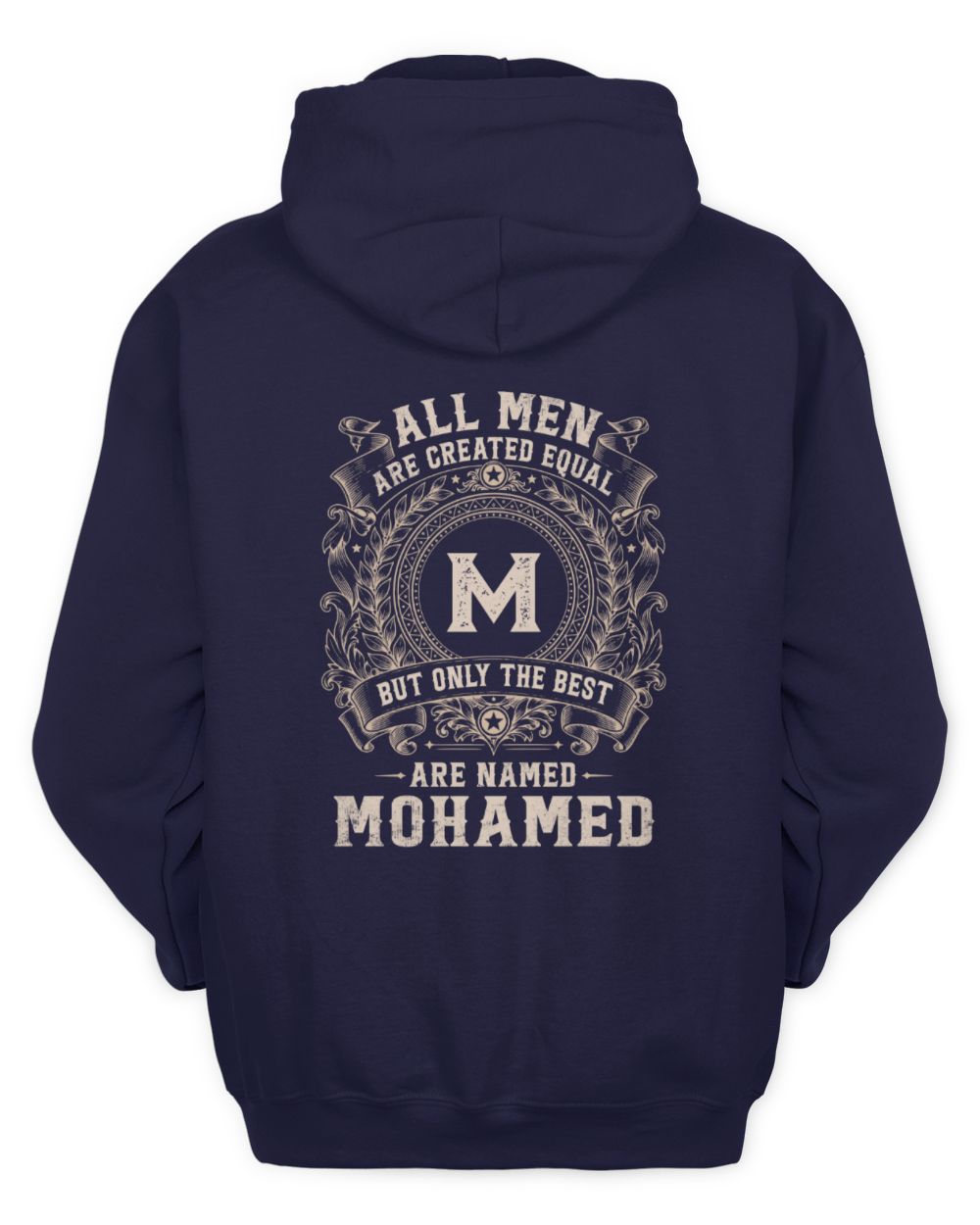 All Men Are Created Equal Cool Logo Shirt MOHAMED M1-60 / Unisex Hoodie / navy