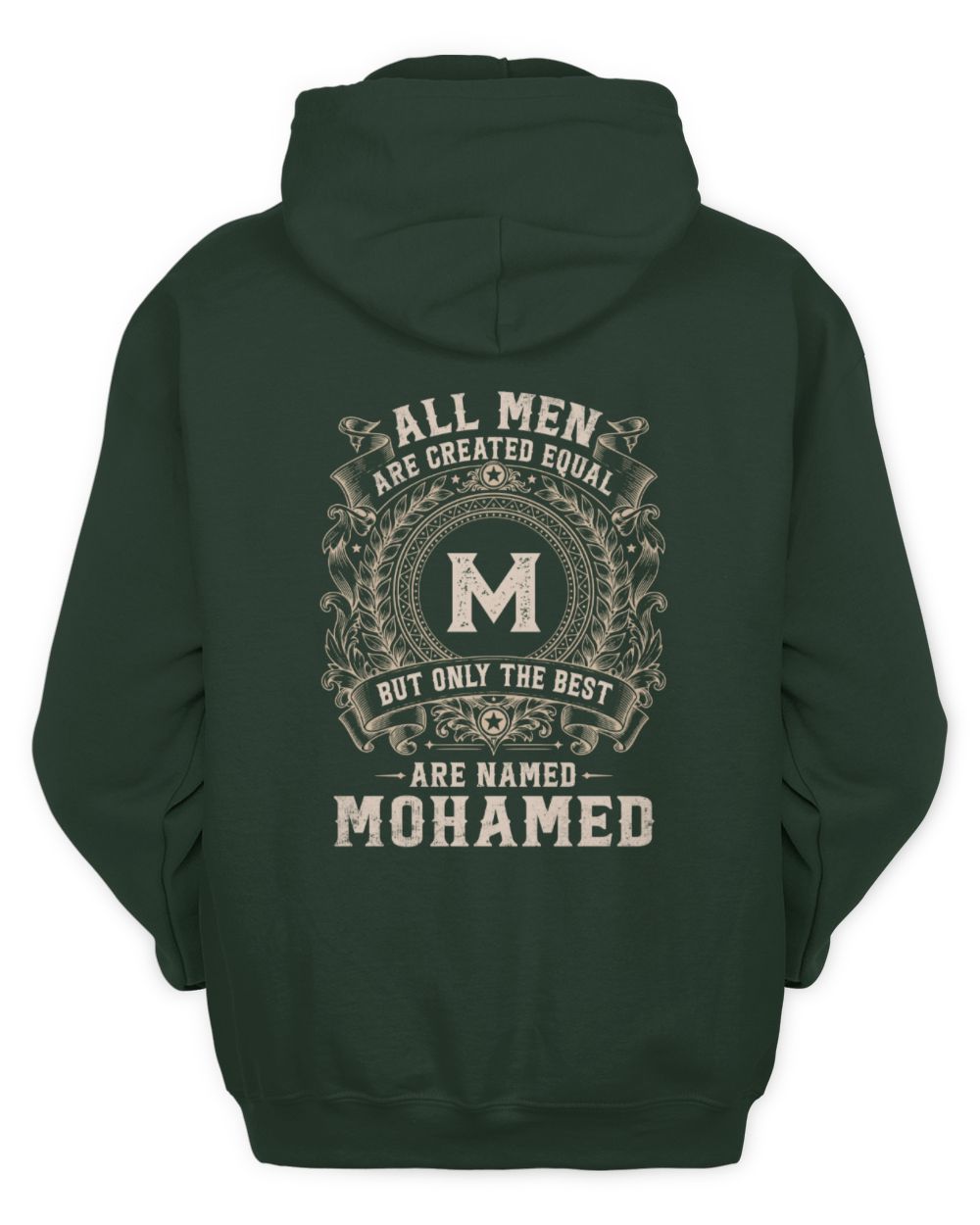 All Men Are Created Equal Cool Logo Shirt MOHAMED M1-60 / Unisex Hoodie / forest green