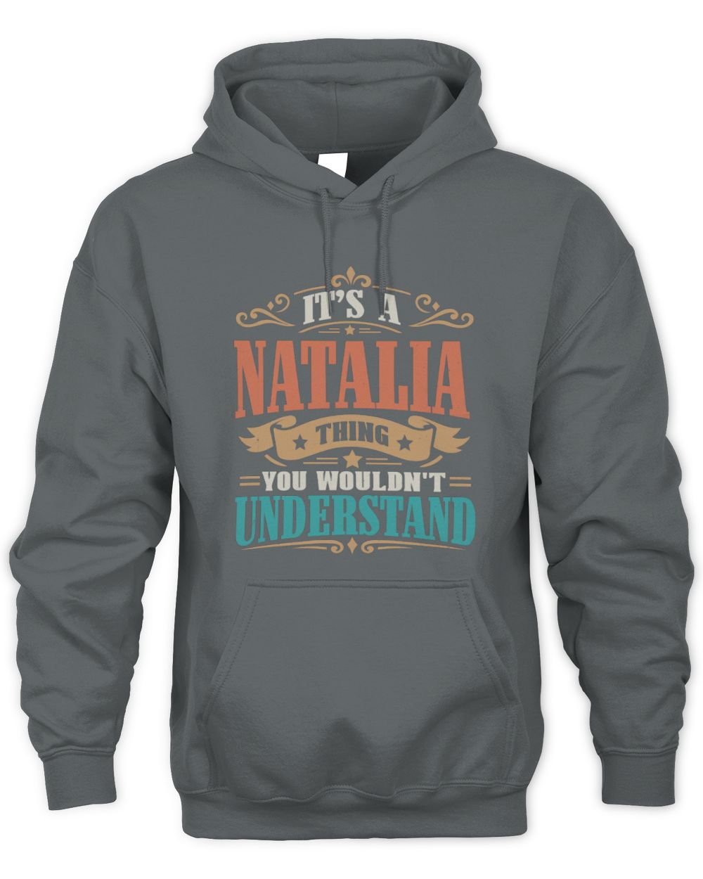 It’s a Name Thing Personalized Retro T-Shirt NATALIA M1-47 / Unisex Hoodie / charcoal