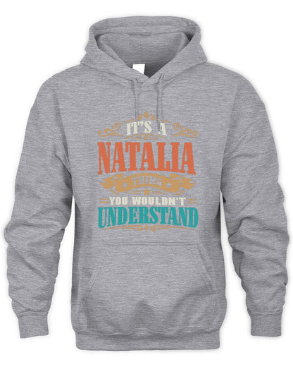 It’s a Name Thing Personalized Retro T-Shirt NATALIA M1-47 / Unisex Hoodie / sport grey