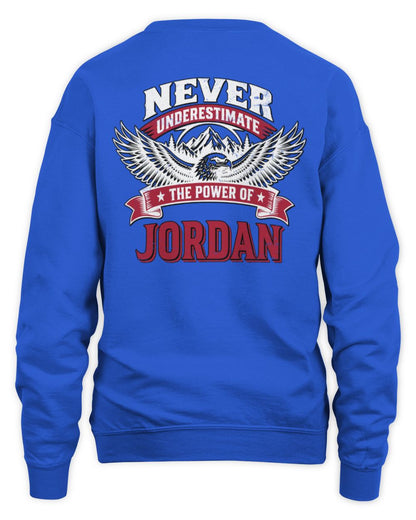 Never Underestimate Your Name Eagle Mountain Shirt JORDAN M1-61 / Unisex Sweatshirt / royal