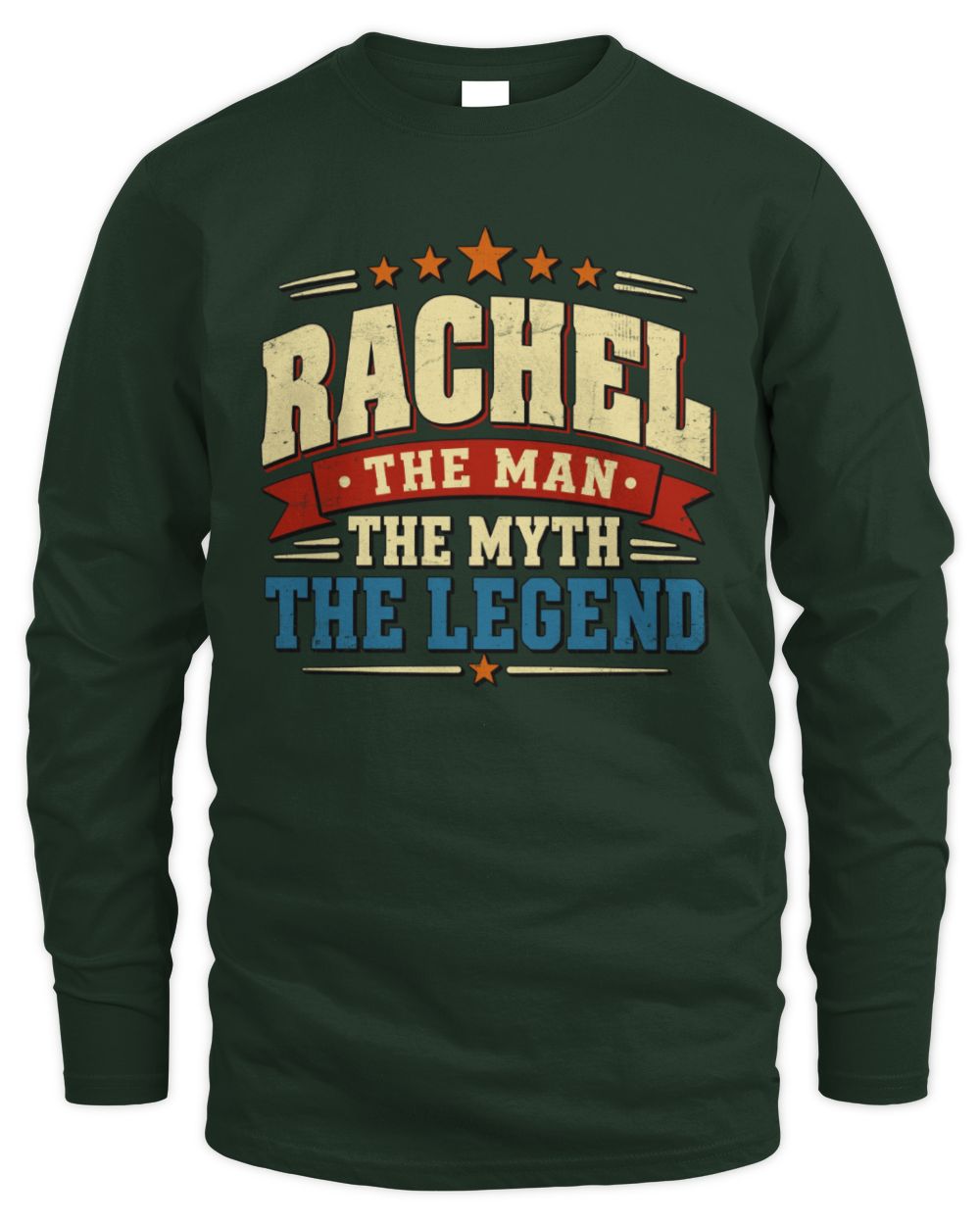 The Man The Myth The Legend Ribbon Vintage T-Shirt RACHEL M1-56 / Men's Long Sleeved T-Shirt / forest green