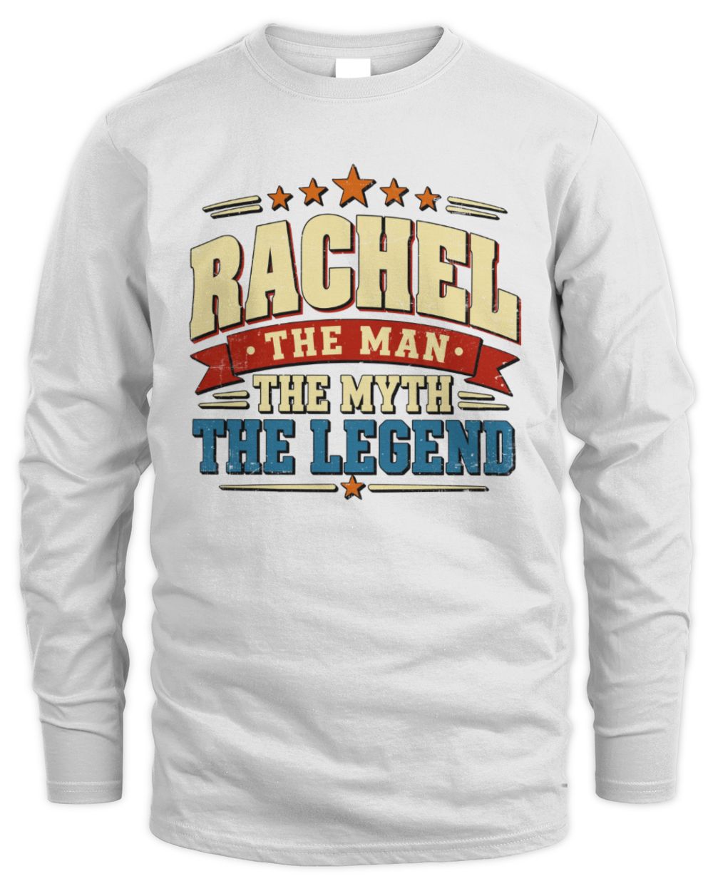 The Man The Myth The Legend Ribbon Vintage T-Shirt RACHEL M1-56 / Men's Long Sleeved T-Shirt / white