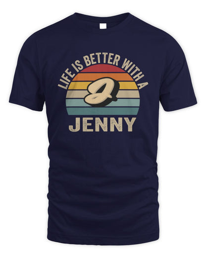Life Is Better with Name Vintage Sun Shirt JENNY M1-50 / Unisex Standard T-Shirt / navy