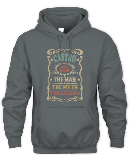 The Man The Myth The Legend Vintage Gold Wine Shirt CASTRO M1-52 / Unisex Hoodie / charcoal
