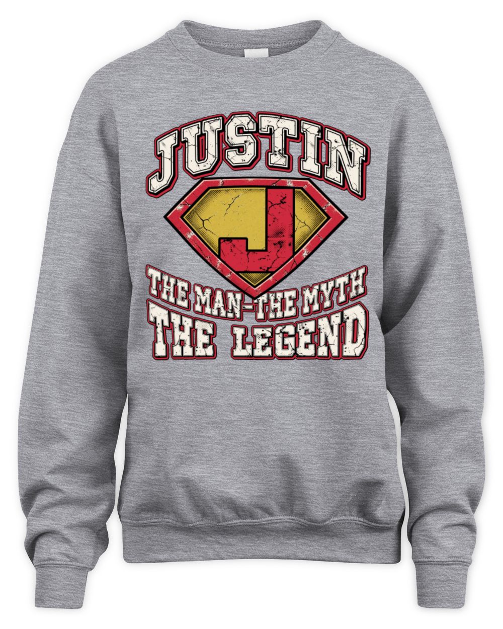 The Man The Myth The Legend Superman Graphic T-Shirt JUSTIN M1-74 / Unisex Sweatshirt / sport grey