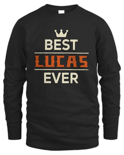 Best Your Name With Crown Shirt LUCAS M1-59 / Men's Long Sleeved T-Shirt / black