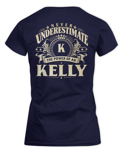 Never Underestimate Your Name Luxury Logo Shirt KELLY M1-63 / Women's Standard T-Shirt / navy