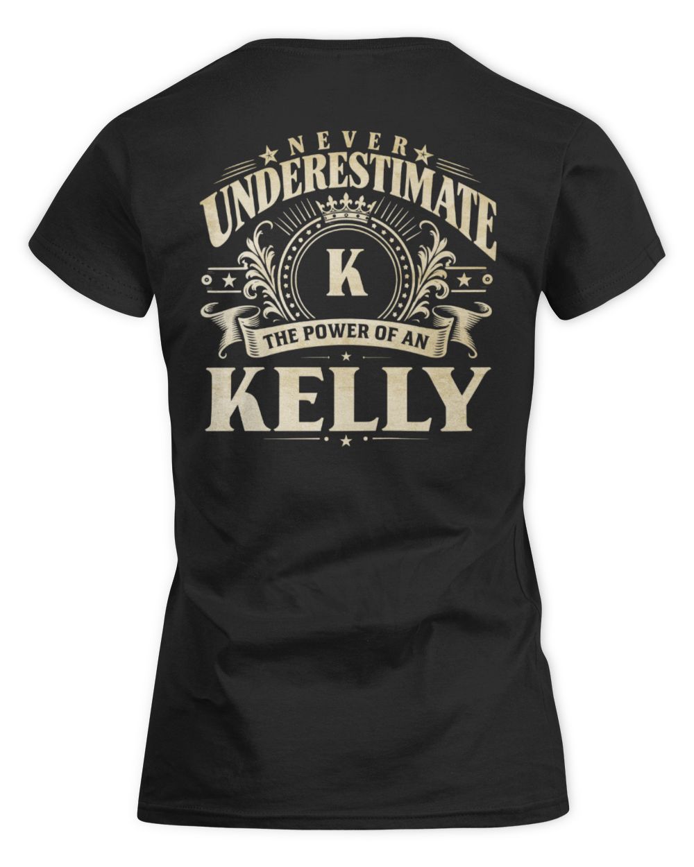 Never Underestimate Your Name Luxury Logo Shirt KELLY M1-63 / Women's Standard T-Shirt / black