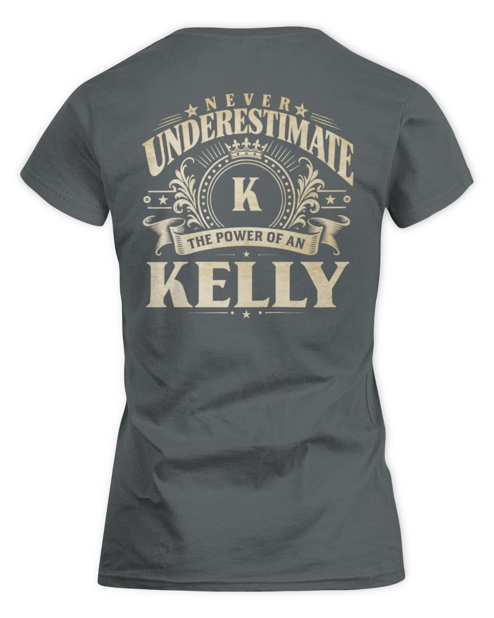 Never Underestimate Your Name Luxury Logo Shirt KELLY M1-63 / Women's Standard T-Shirt / charcoal