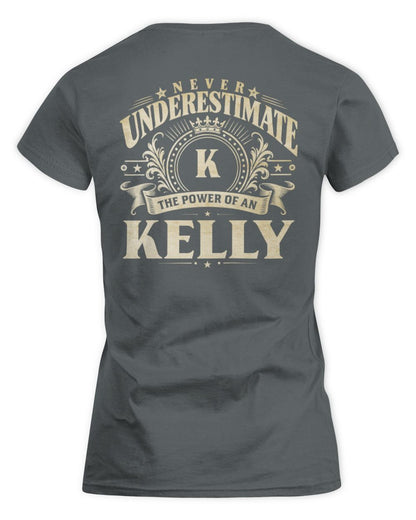 Never Underestimate Your Name Luxury Logo Shirt KELLY M1-63 / Women's Standard T-Shirt / charcoal