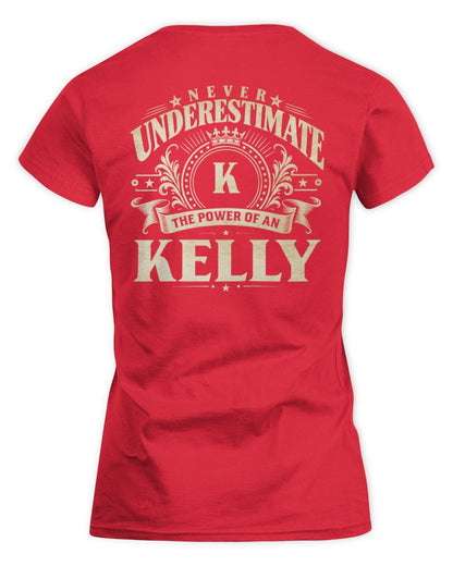 Never Underestimate Your Name Luxury Logo Shirt KELLY M1-63 / Women's Standard T-Shirt / red