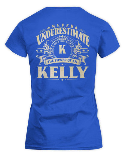 Never Underestimate Your Name Luxury Logo Shirt KELLY M1-63 / Women's Standard T-Shirt / royal