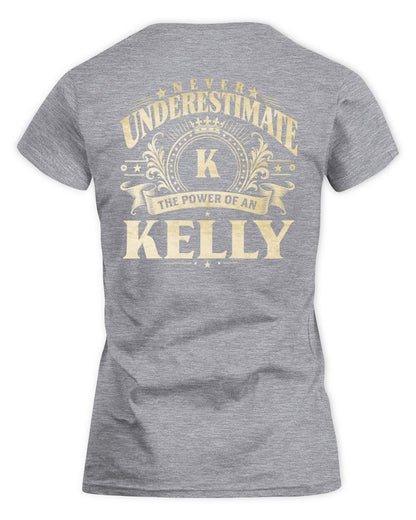 Never Underestimate Your Name Luxury Logo Shirt KELLY M1-63 / Women's Standard T-Shirt / sport grey