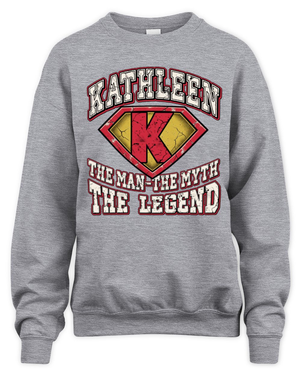 The Man The Myth The Legend Superman Graphic T-Shirt KATHLEEN M1-74 / Unisex Sweatshirt / sport grey