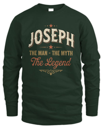 I'm Name I'm Not Rude I Just Have The Balls Funny T-Shirt JOSEPH M1-77 / Men's Long Sleeved T-Shirt / forest green