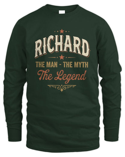 I'm Name I'm Not Rude I Just Have The Balls Funny T-Shirt RICHARD M1-77 / Men's Long Sleeved T-Shirt / forest green