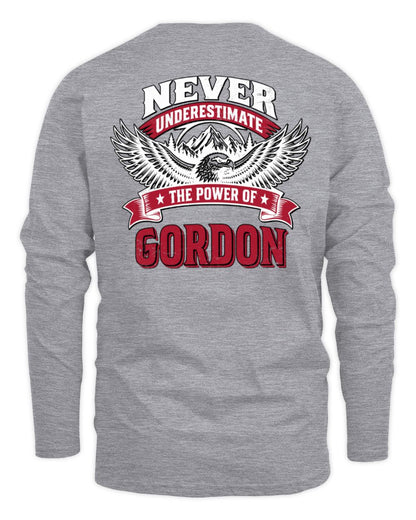 Never Underestimate Your Name Eagle Mountain Shirt GORDON M1-61 / Men's Long Sleeved T-Shirt / sport grey