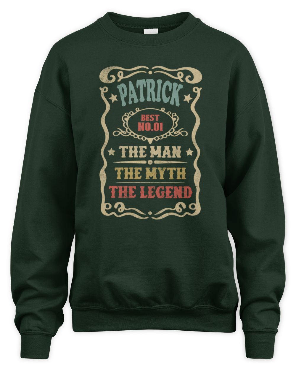 The Man The Myth The Legend Vintage Gold Wine Shirt PATRICK M1-52 / Unisex Sweatshirt / forest green