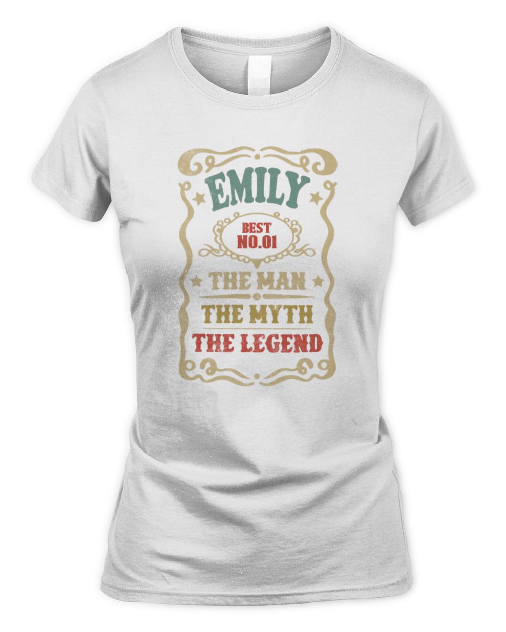 The Man The Myth The Legend Vintage Gold Wine Shirt EMILY M1-52 / Women's Standard T-Shirt / white