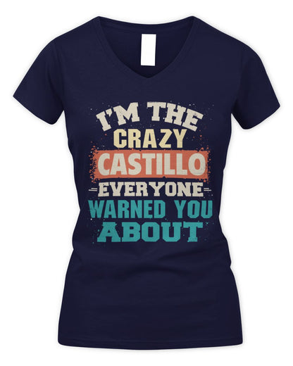 I'm the Crazy One Everyone Warned You About Retro Graphic T-Shirt CASTILLO M1-70 / Women's V-Neck T-Shirt / navy
