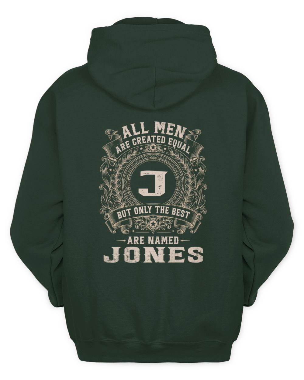 All Men Are Created Equal Cool Logo Shirt JONES M1-60 / Unisex Hoodie / forest green