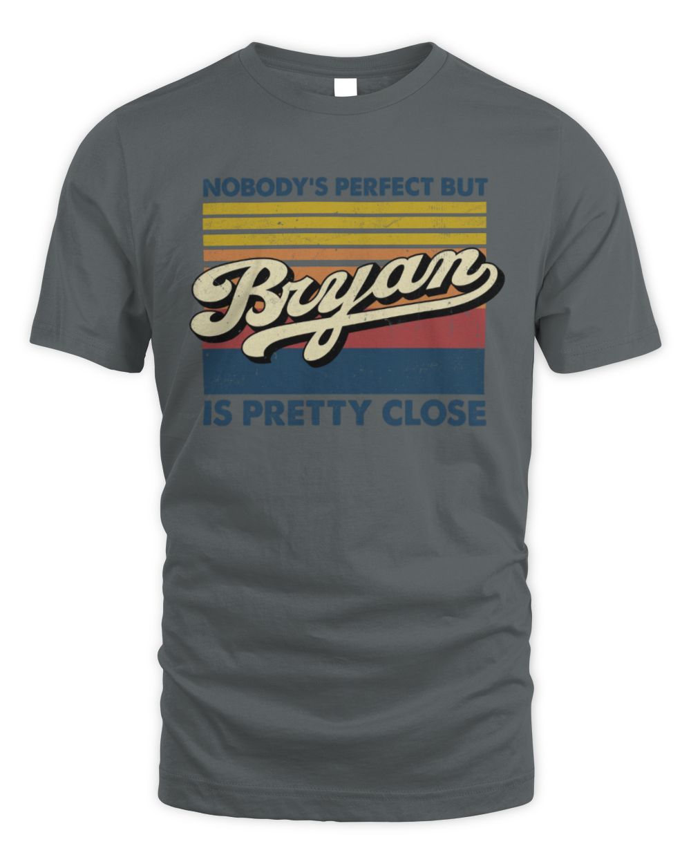 Nobody's Perfect But Your Name Is Pretty Close Retro Shirt BRYAN M1-65 / Unisex Standard T-Shirt / charcoal