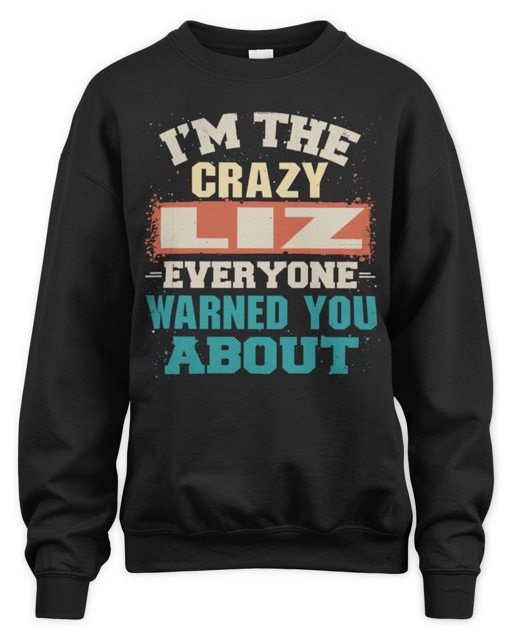 I'm the Crazy One Everyone Warned You About Retro Graphic T-Shirt LIZ M1-70 / Unisex Sweatshirt / black