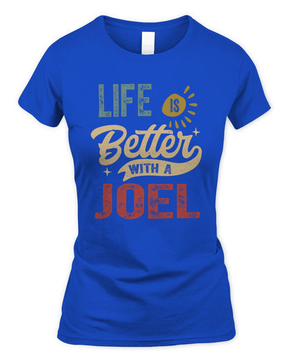 Life Is Better With a Name Personalized Retro T-Shirt JOEL-48 / Women's Standard T-Shirt / royal