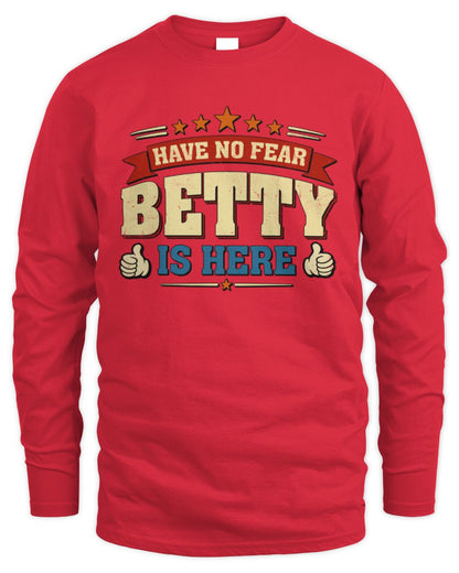 Have No Fear Your Name Is Here Cool Graphic T-Shirt BETTY M1-71 / Men's Long Sleeved T-Shirt / red